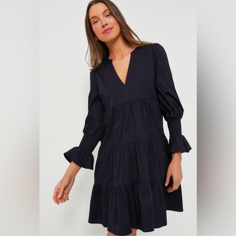 Pomander Place by Tuckernuck Navy Blue Kenzo Tiered Mini Dress XS